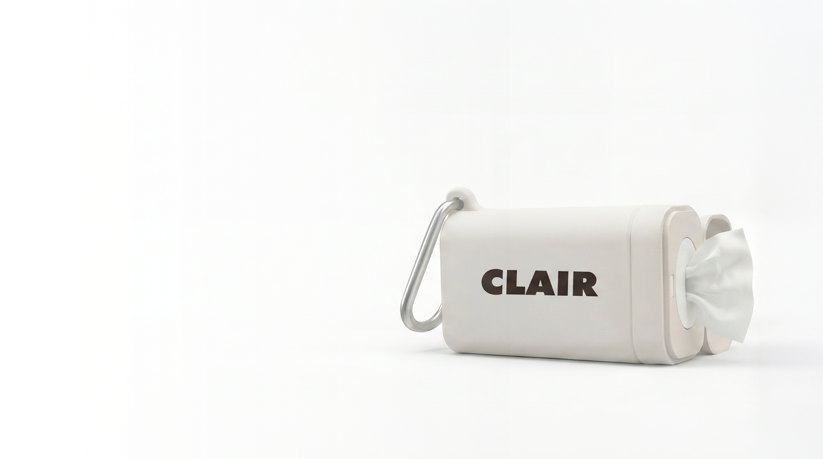White container with 'CLAIR' branding on a white background